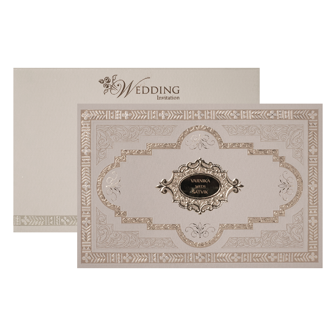 Mauve Gold Floral Padded Wedding Card-KSSC2350
