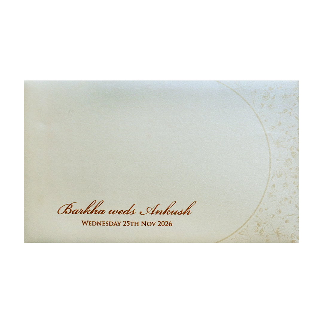 Ivory Gold Floral Mandala Wedding Invitation Card-KPR06400