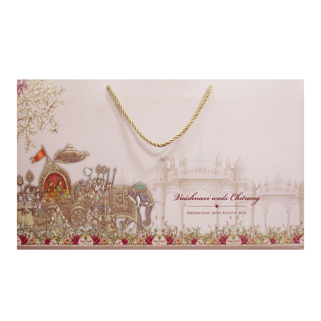 Peach Baraat Grandeur Wedding Invitation-KPR24700