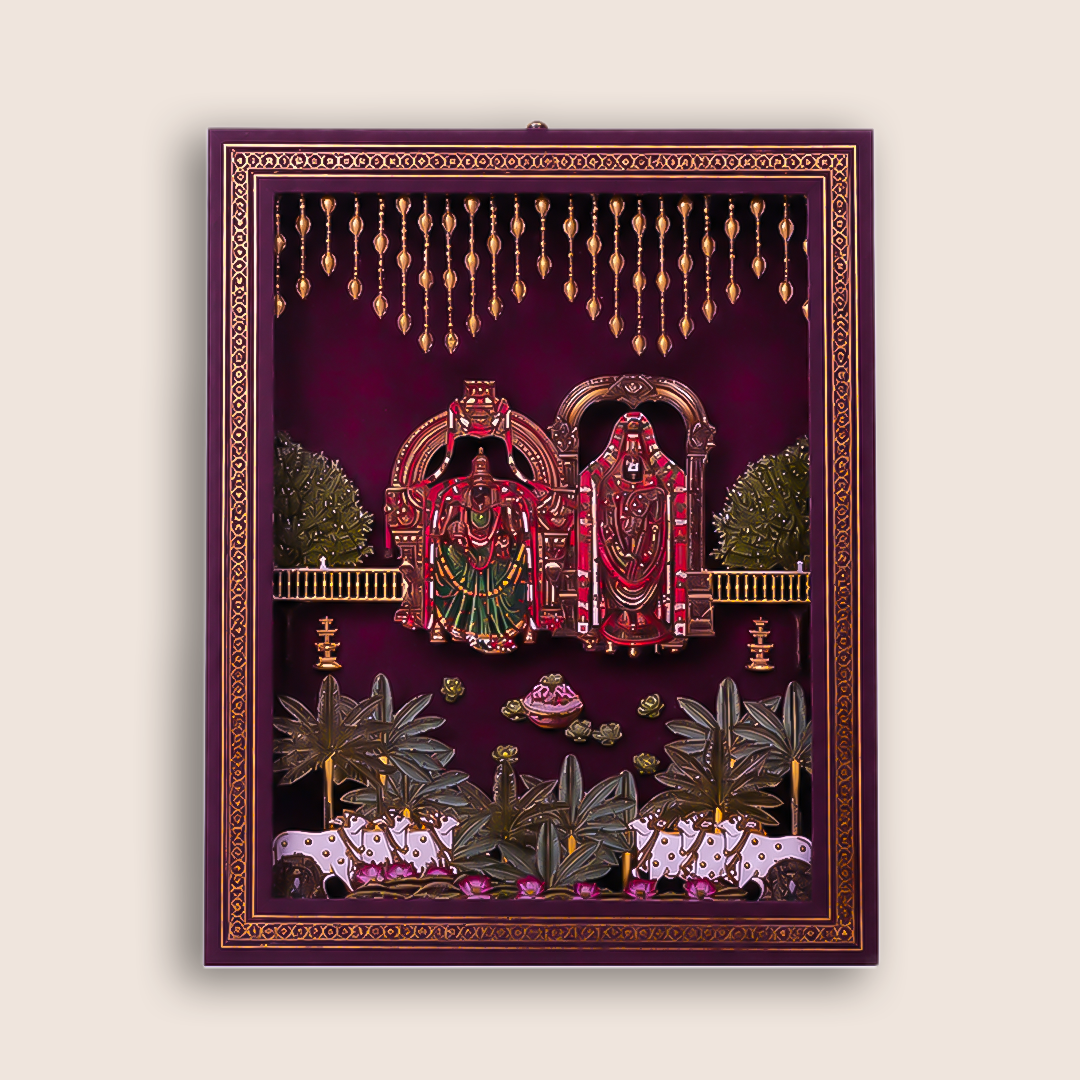 Maroon Premium Balaji Padmavathi Luxury Invitation - KNLW202570