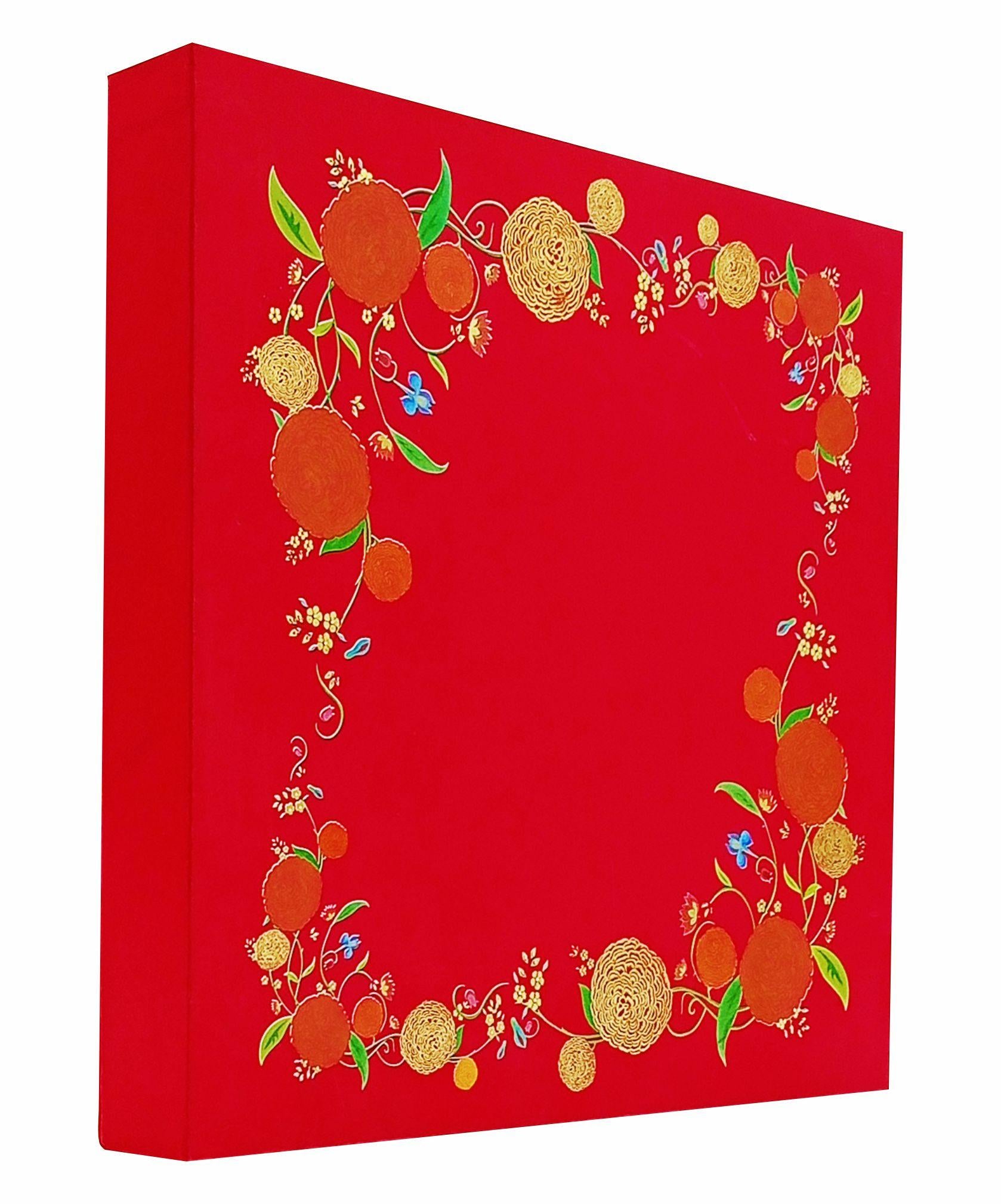 Red Ultra Premium Floral Design In Gold Foiling-King of Cards