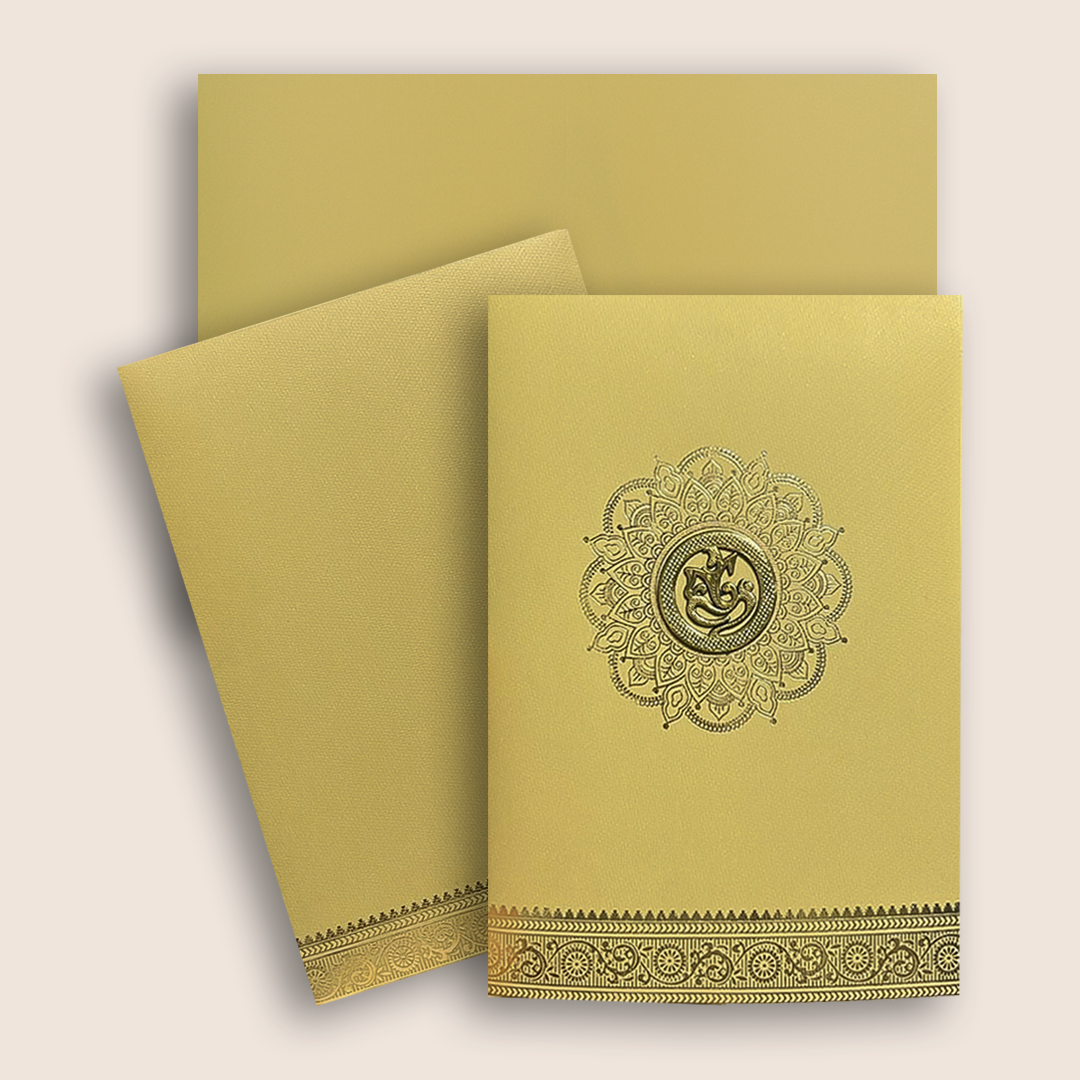 Gold Floral Mandala Design Wedding Card - KNCM026GG