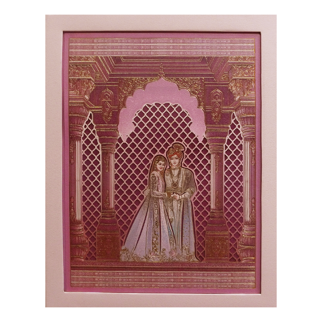 Lavender Royal Bride Groom Arch Wedding Invitation Card-KPR24760