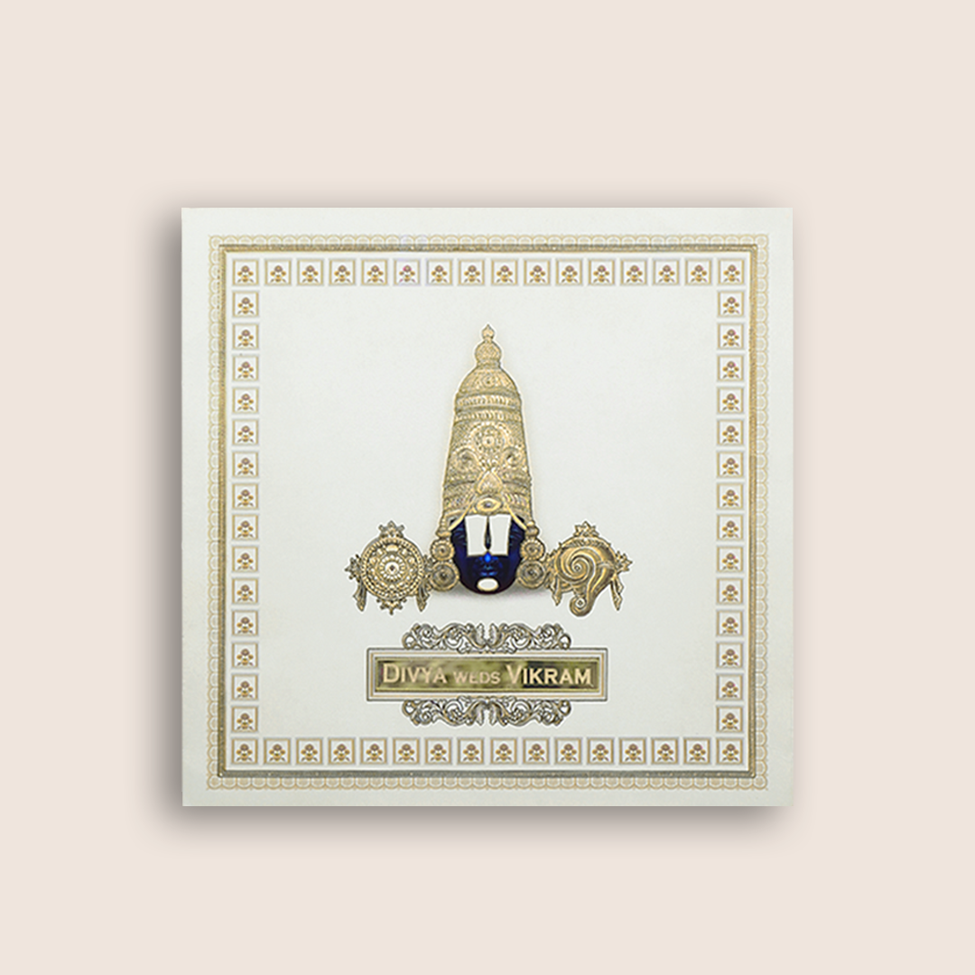 White God Balaji Theme Wedding Card - KNKD8110