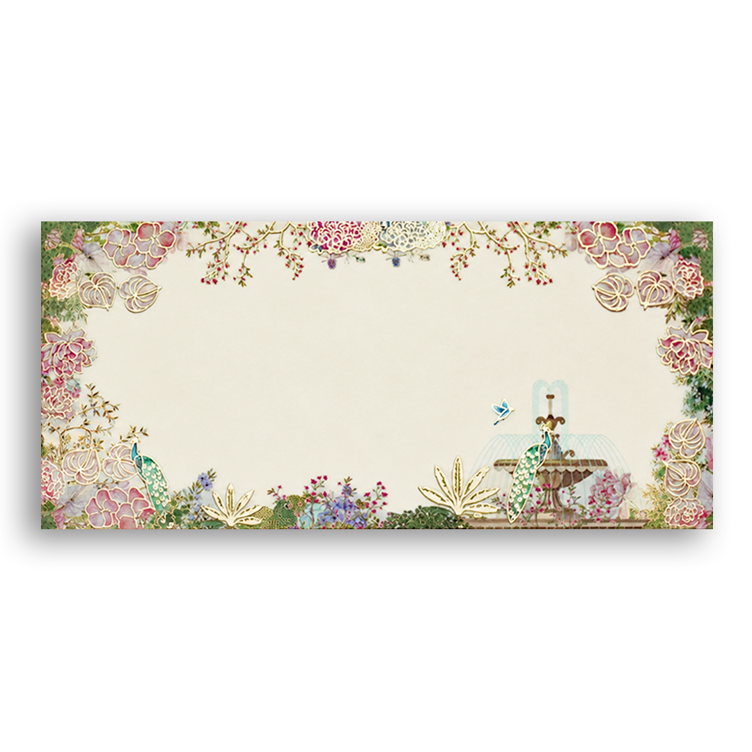 Pink Floral Peacock Money Envelope - KRCE7060