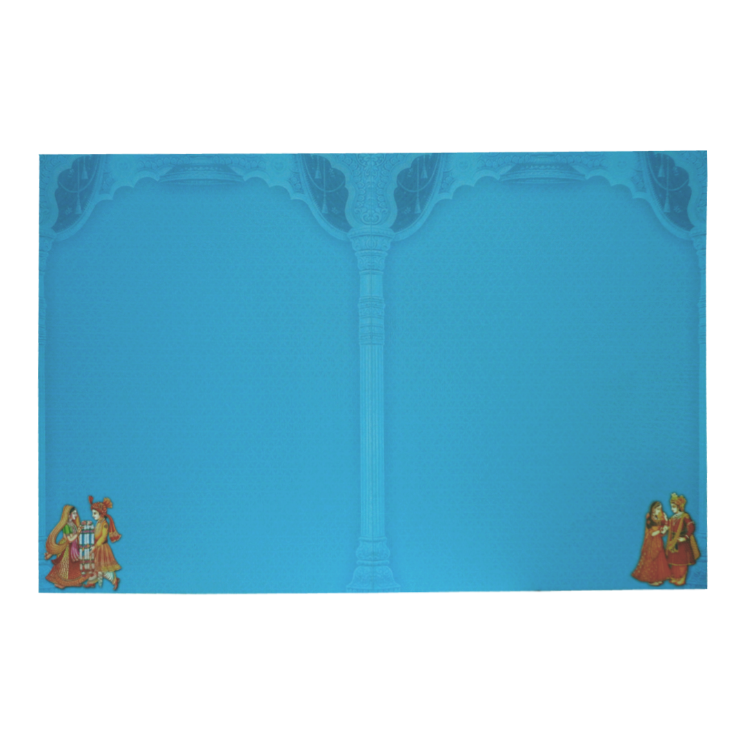 Blue Classic Maharaja And Maharani Offset Print-King of Cards