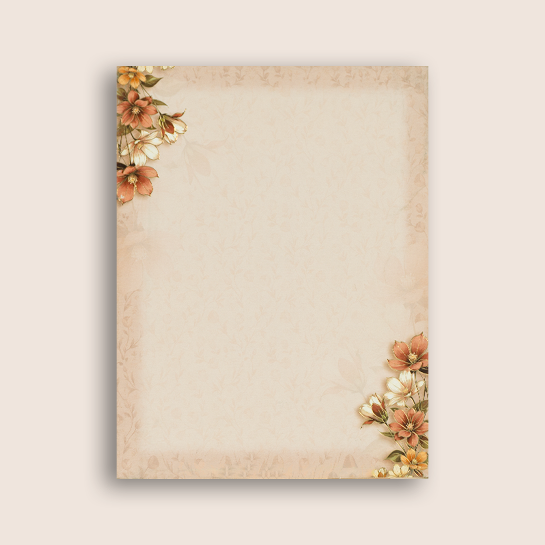 Warm Pink Padded Floral Wedding Invitation Card - KAA05760