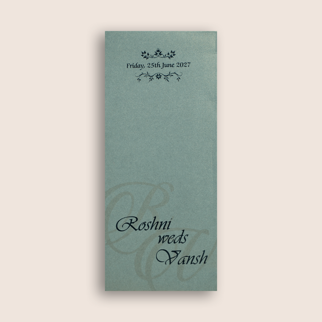 Blue Handmade Paper Invitation Card - KPR07470