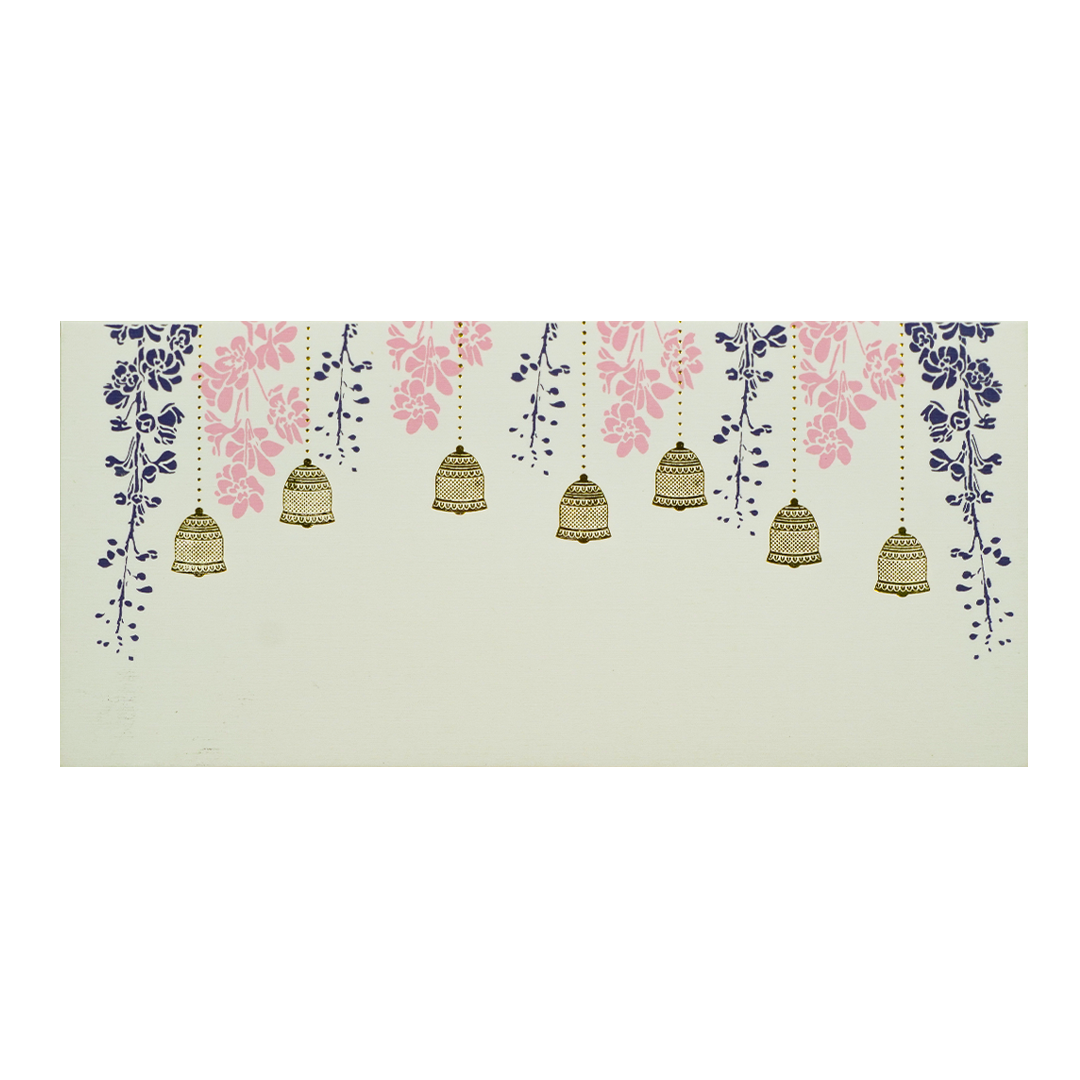 White Floral Textured Money Envelope - KRCE4560
