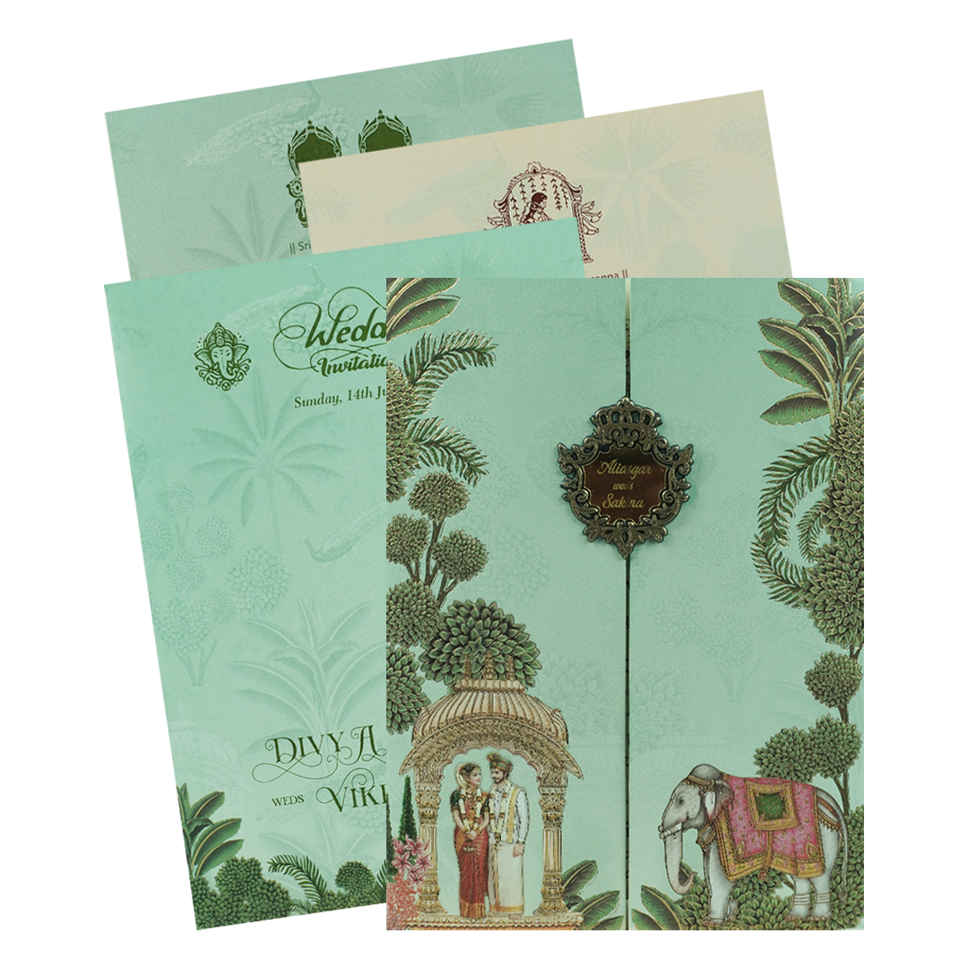 Green Elephant Mandap Gatefold Wedding-KNKC4090