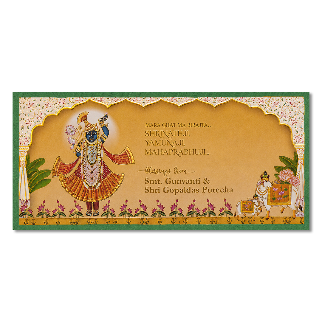Green Divine Shrinathji Money Envelope - KJTSMEG9