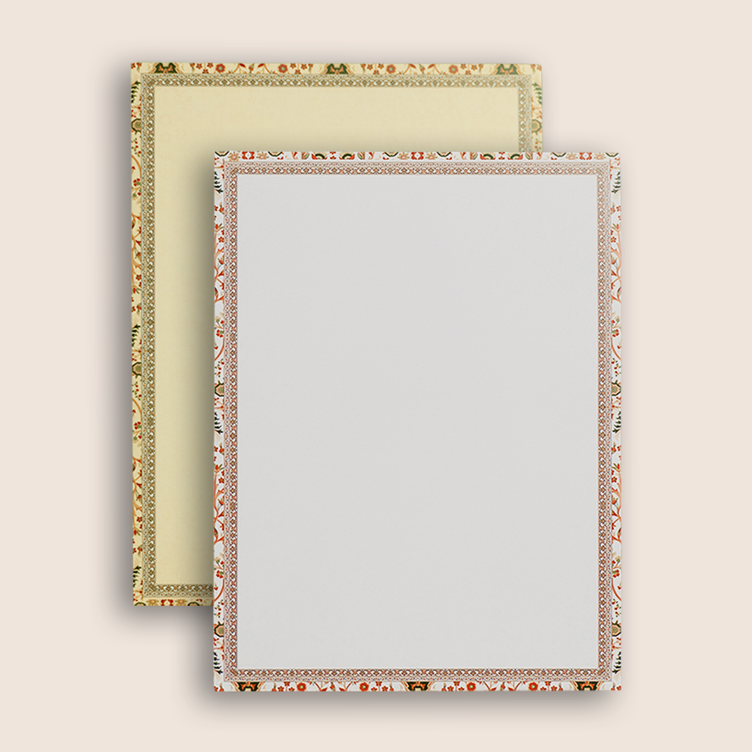 Cream Floral Pattern Wedding Card - KAA05200
