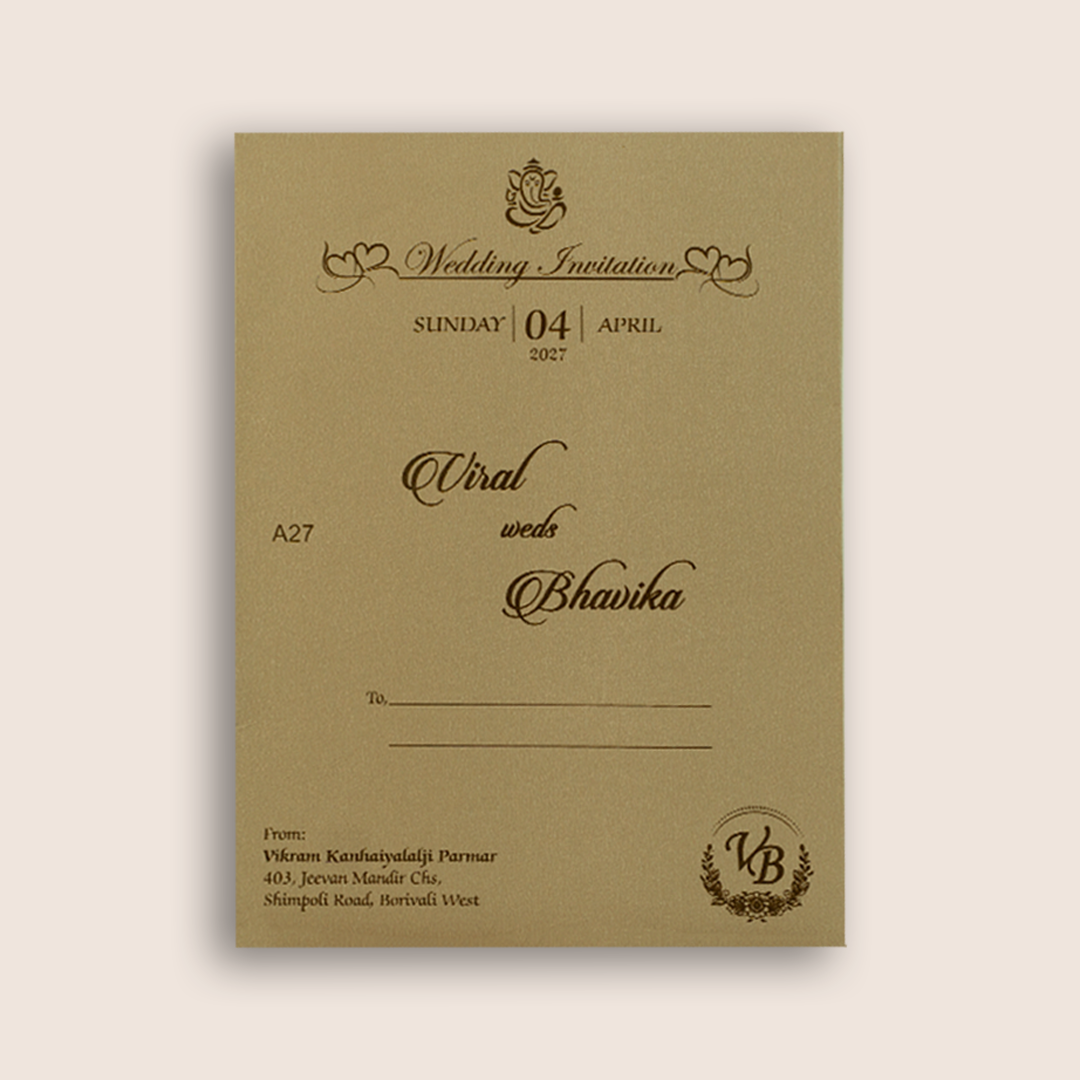 Pastel Brown Floral Wedding Invitation - KMARA271