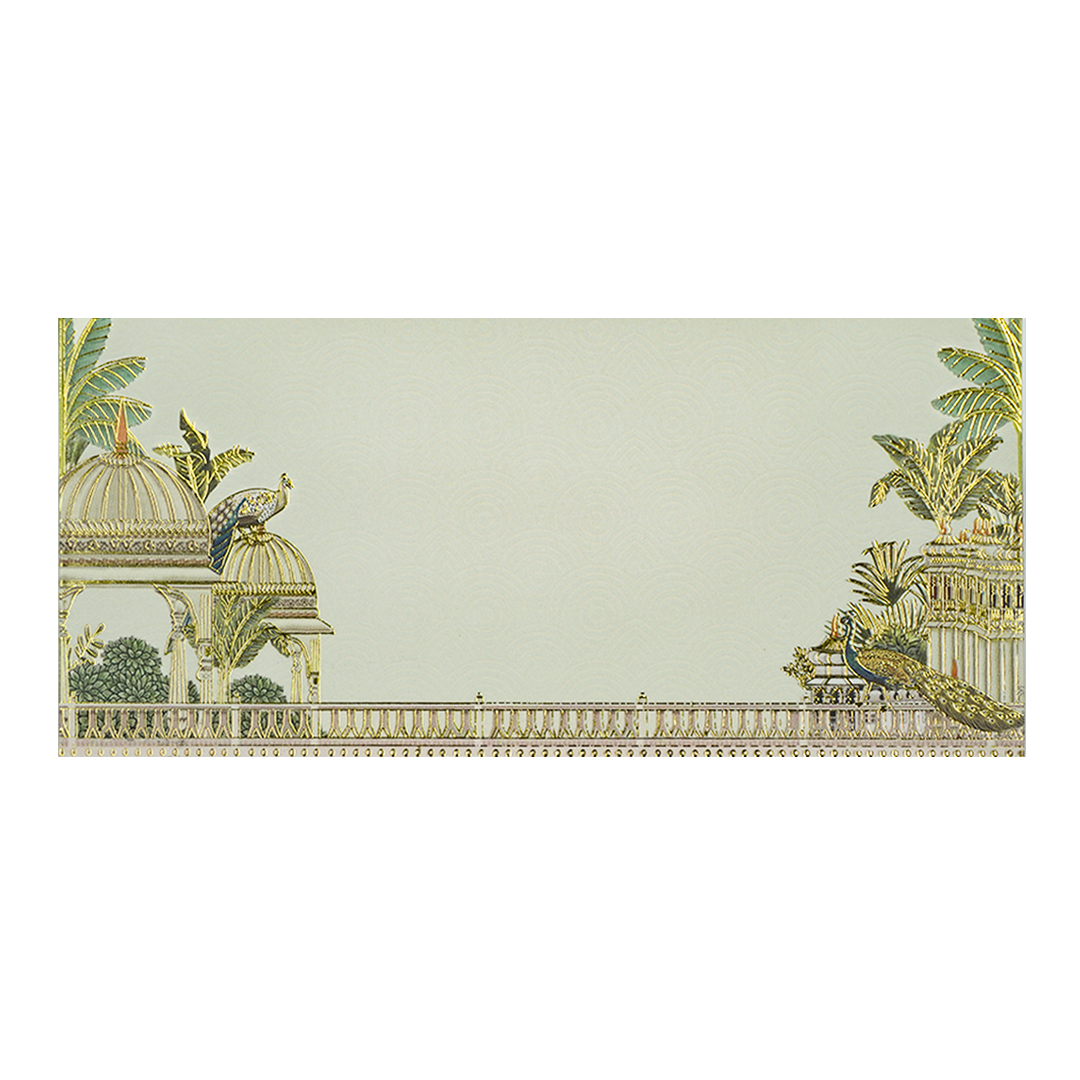 Cream Traditional Peacock Money Envelope - KRCE3700