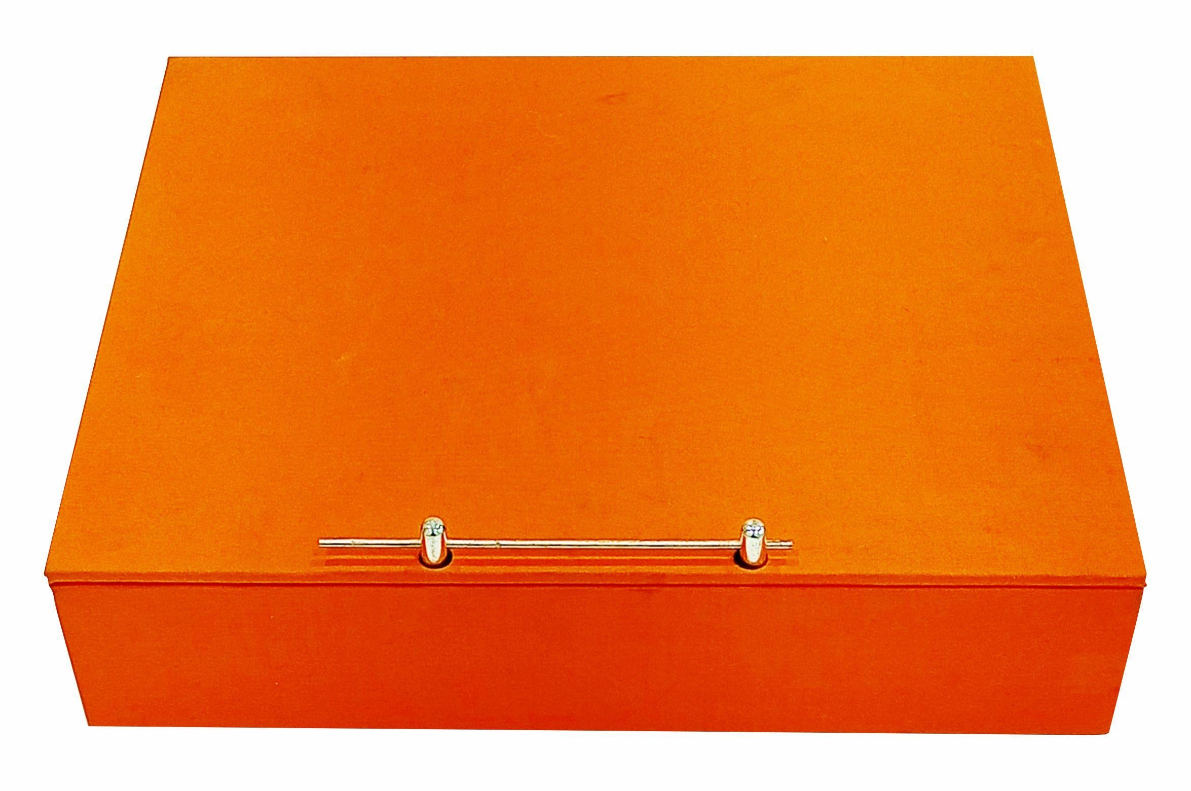 Orange Ultra Premium Luxury Invite With Peacock Feather-KNKUP035