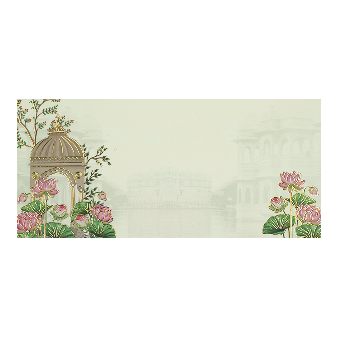 Cream Floral Jharokha Money Envelope - KRCE6080