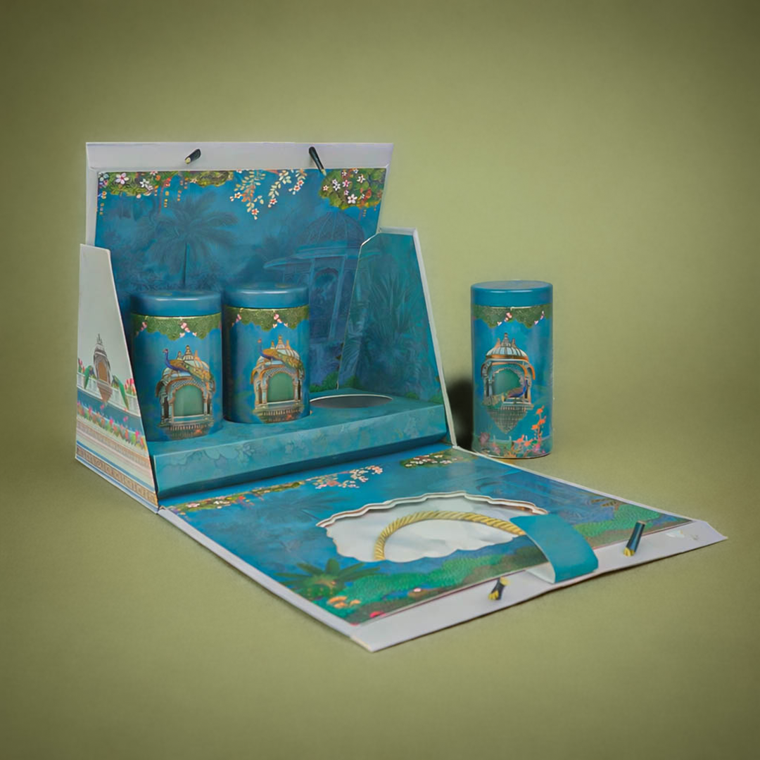 Blue Arch Peacock Palace Return Gift Hamper-GNBT9507