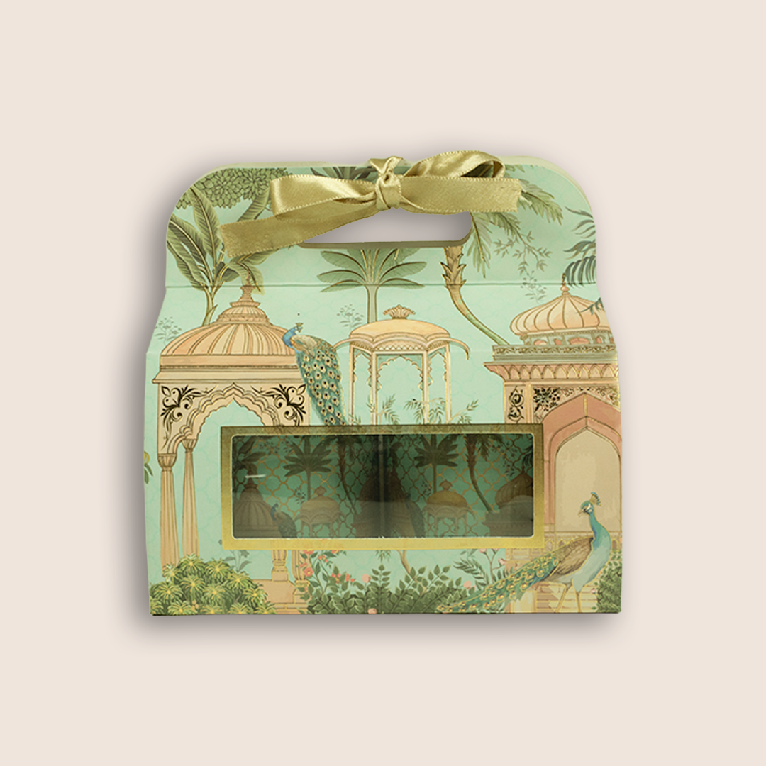 Green Peacock Palace Return Gift Hamper-GNBT9503