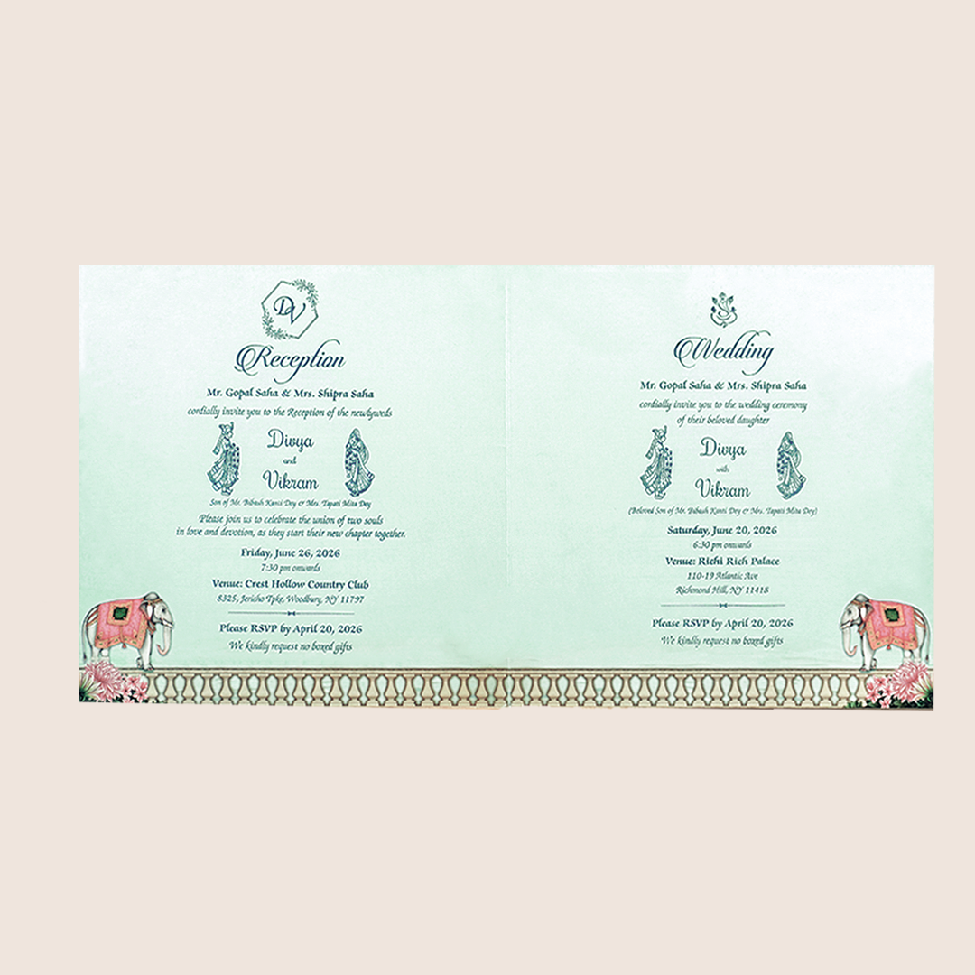 Blue Temple Wedding Invitation - KNKD8112