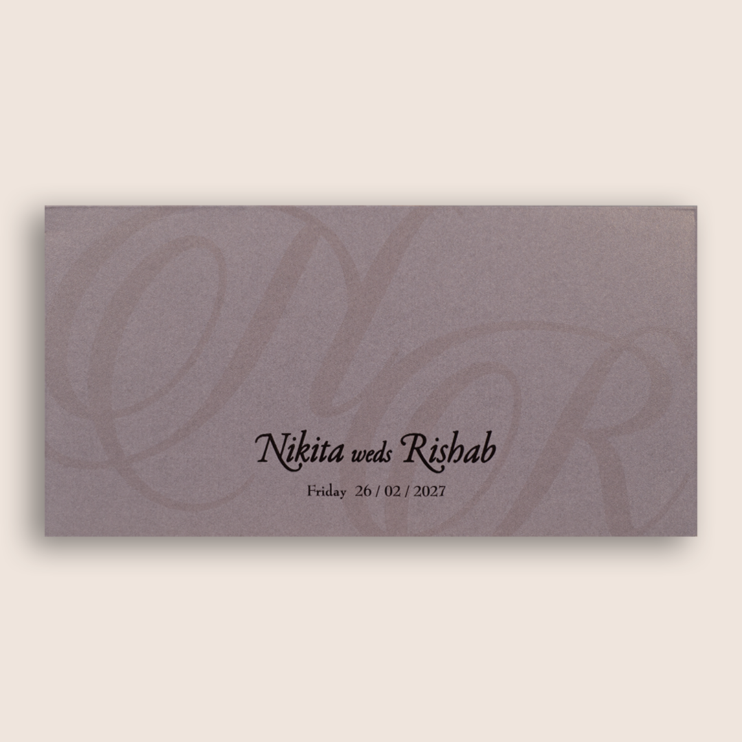 Classic Brown Handmade Paper Invitation Card - KPR07450