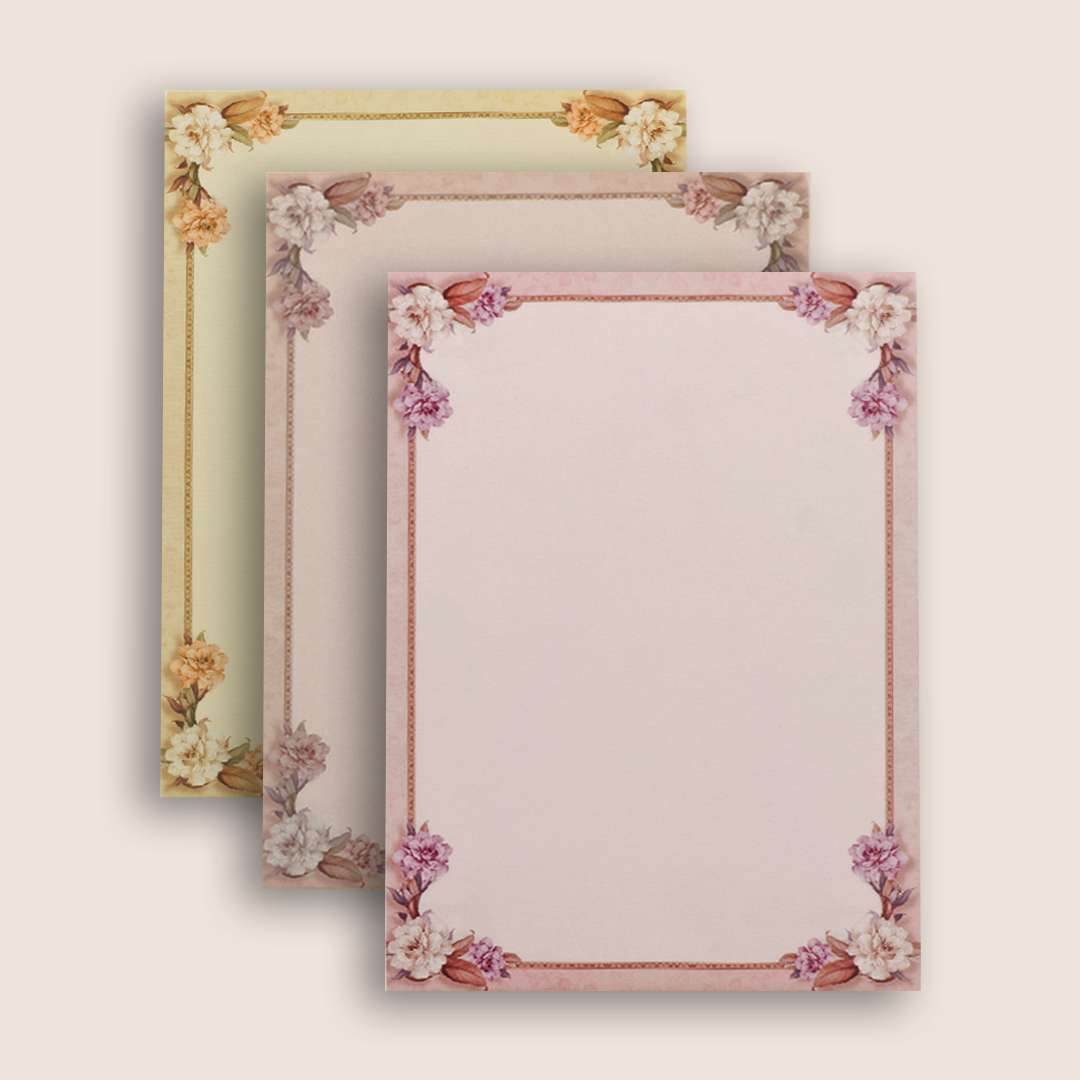 Beige Pink Floral Door Style Wedding Card - KAA06340