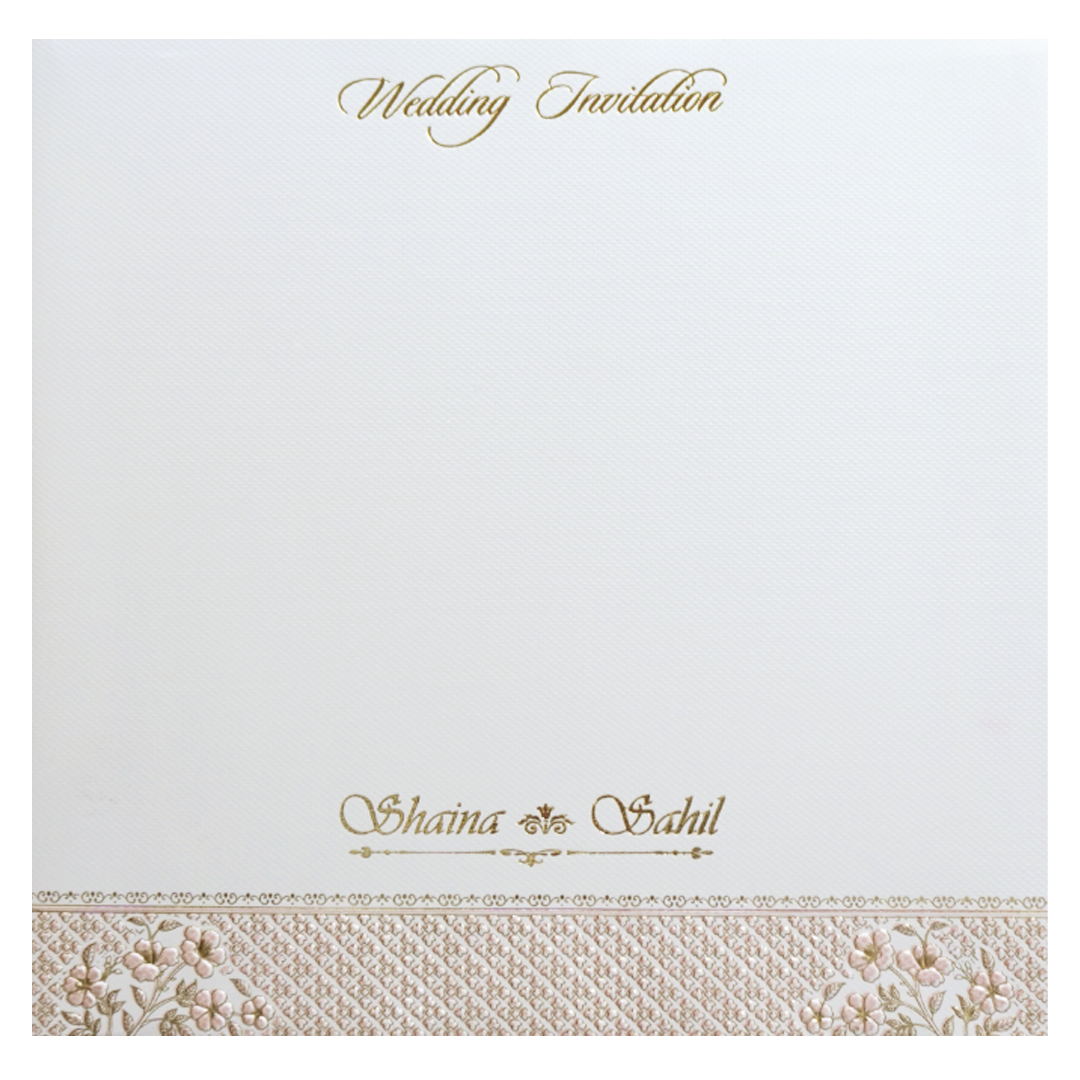 Pink Floral Padded Wedding Card-KMMEX8260