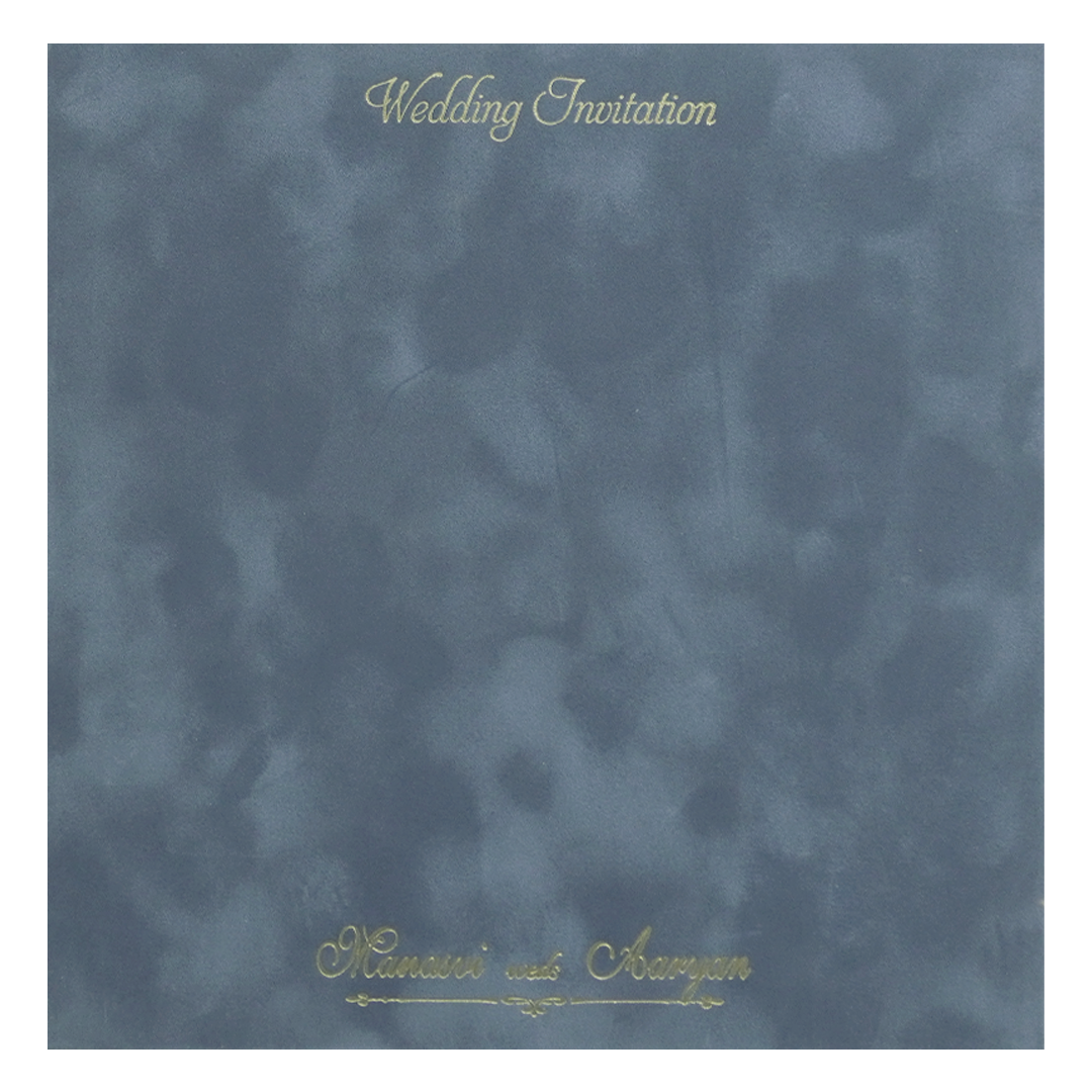 Grey Padded Wedding Invitation Card - KMMWD1153