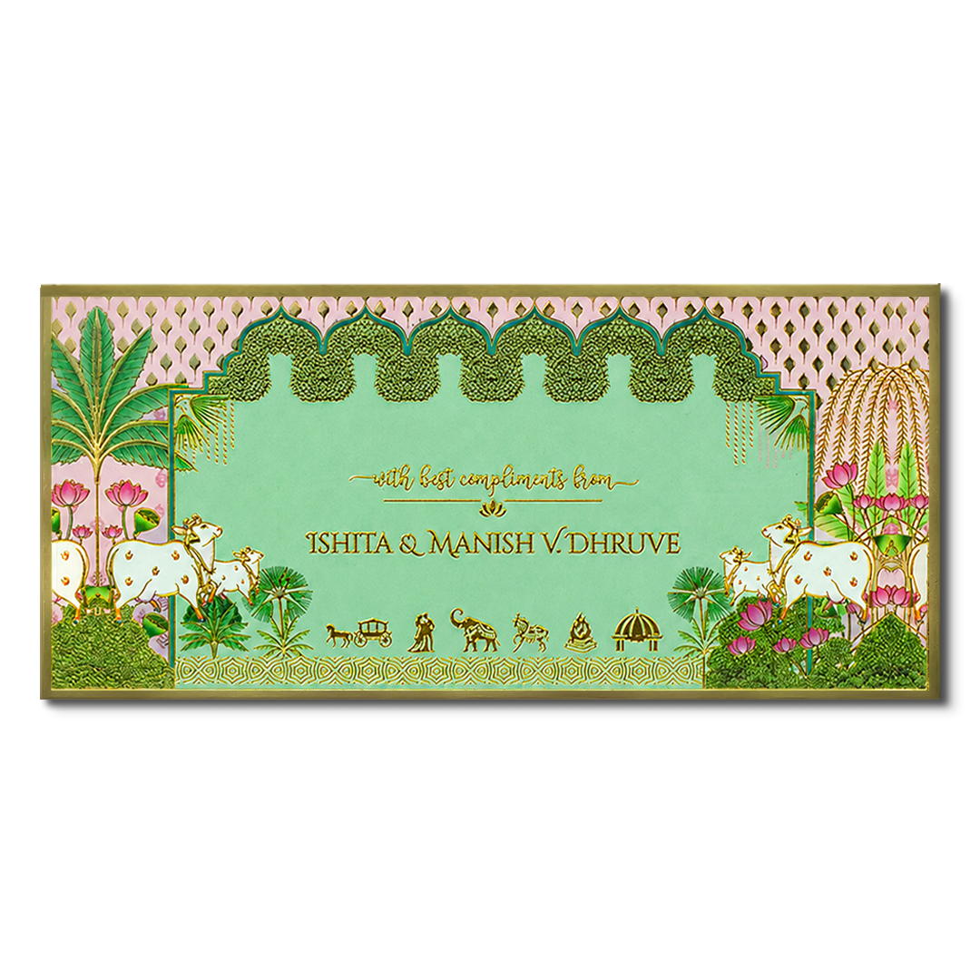 Gold Lotus Cow Money Envelope - KJTSMEG16