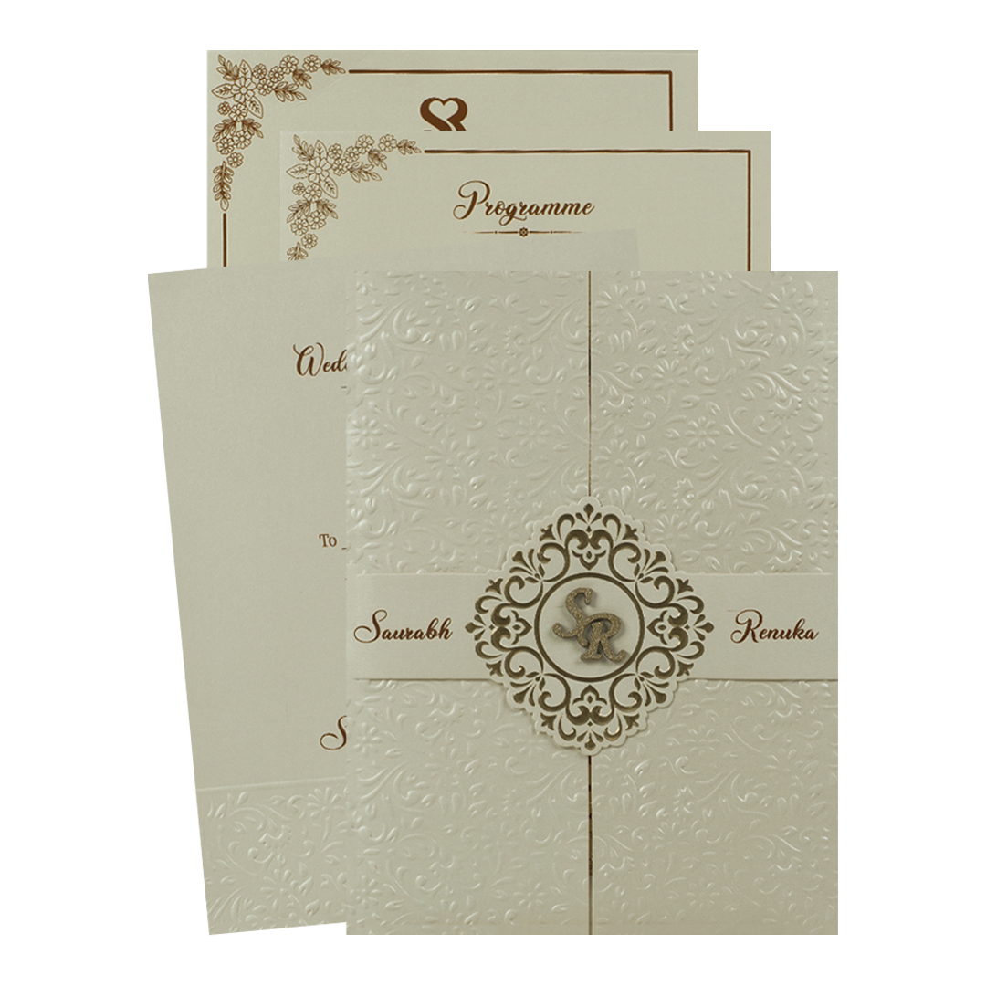 White Lace Wedding Card-KSI64710