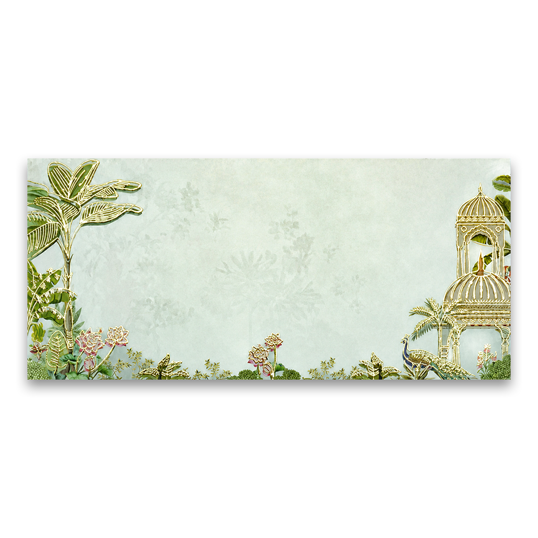 Green Floral Jharokha Money Envelope - KRCE7020