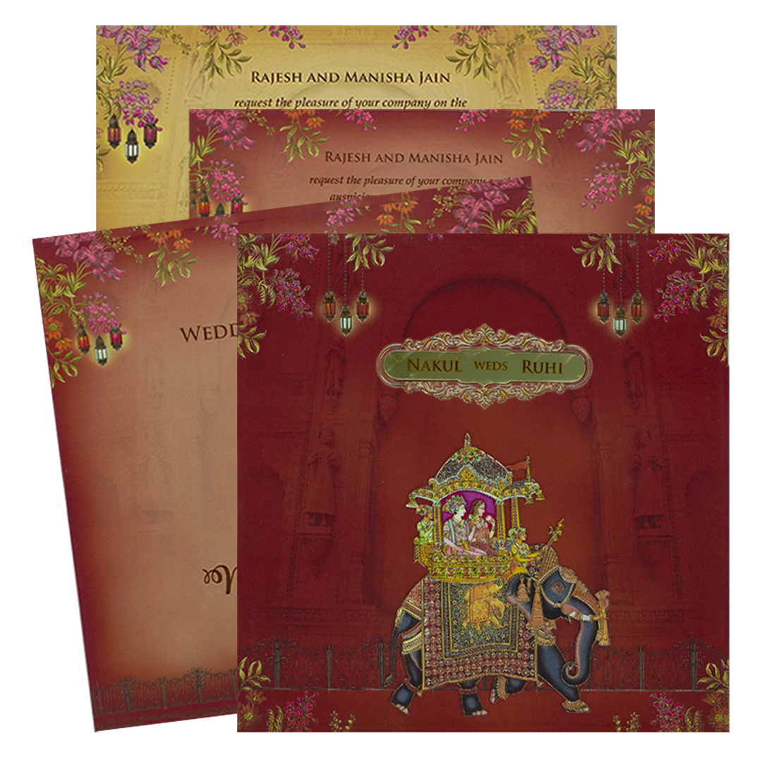 Royal Couple Elephant Padded Wedding -KRE27920