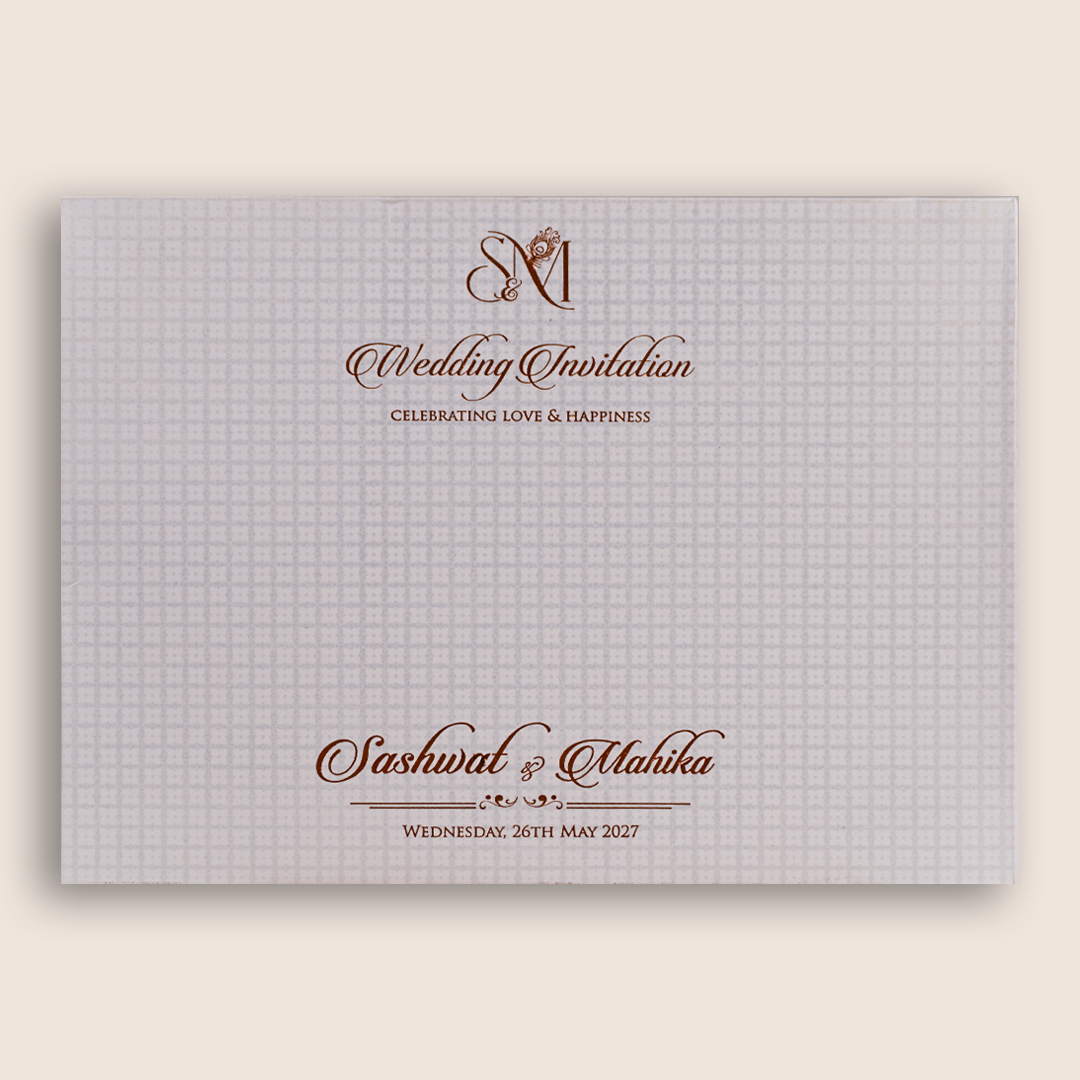 White Royal Elephant Mandap Wedding Invitation Card - KRE29440