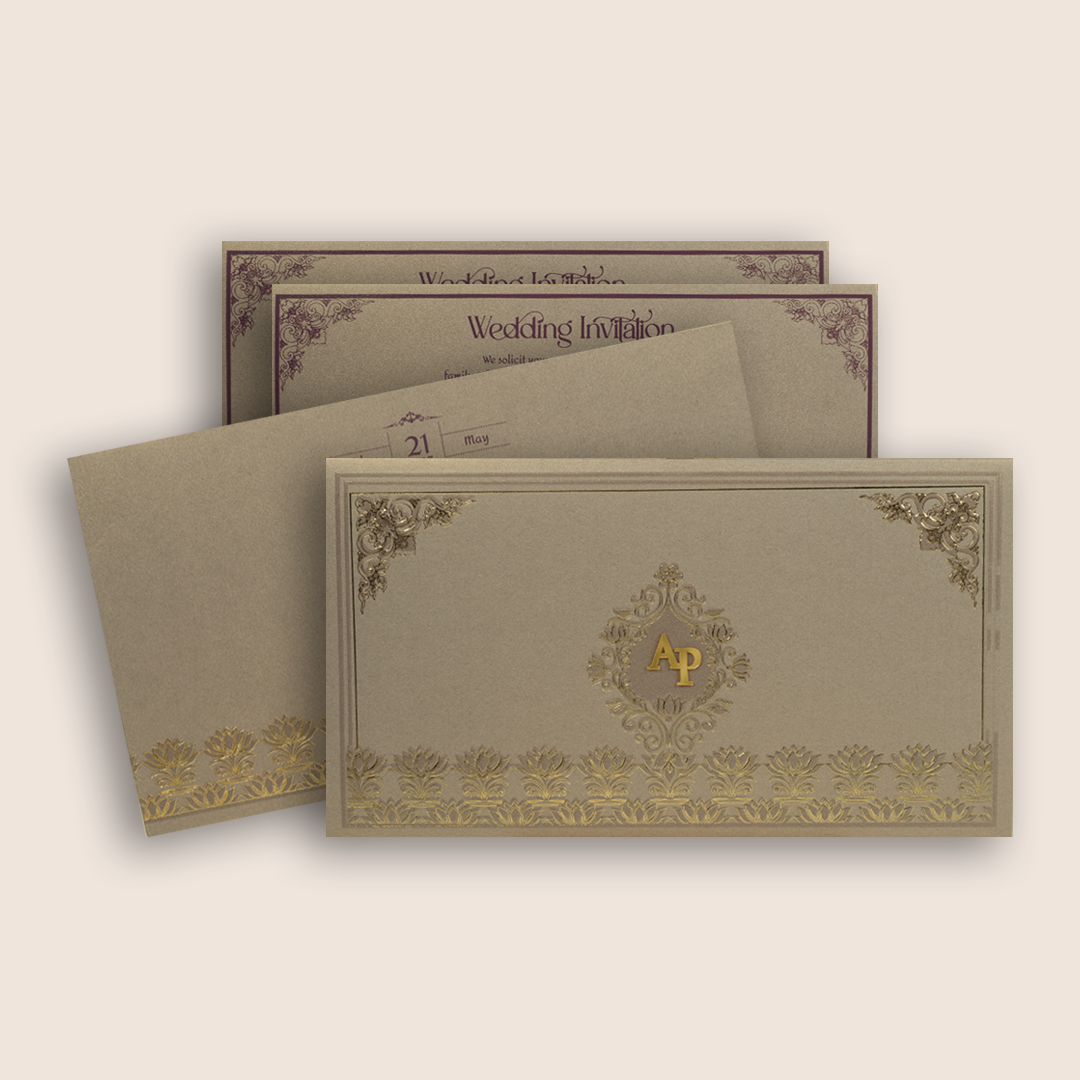Pastel Grey Floral Wedding Card - KPR07510