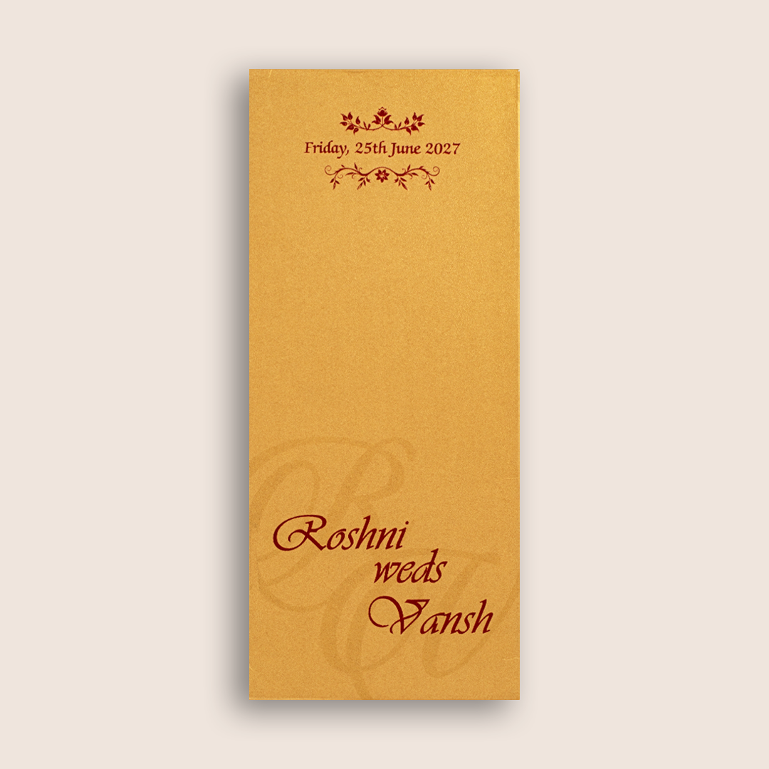 Red Handmade Paper Wedding Card - KPR07480
