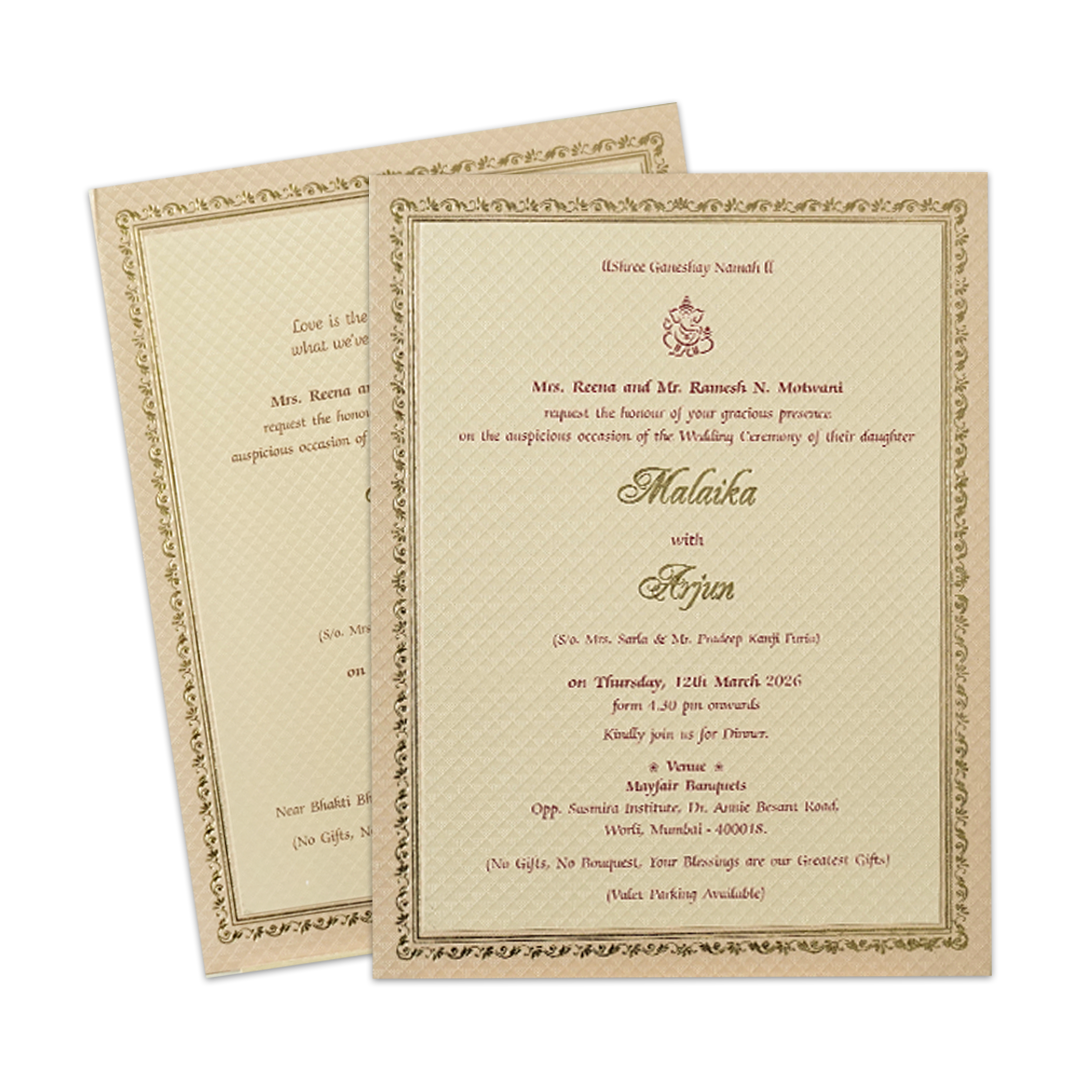 Buy Luxury Gold Monogram Padded Wedding Card