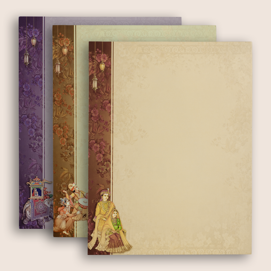 Brown Royal Bride Groom Door Style Wedding Card - KAA06350