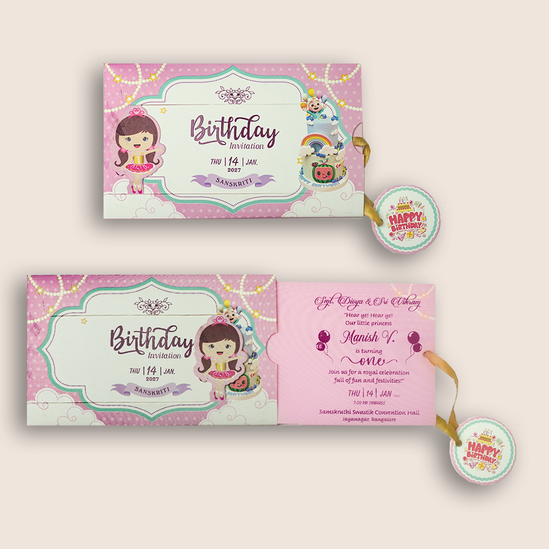 Pink Girl Birthday Card-KNKRL111