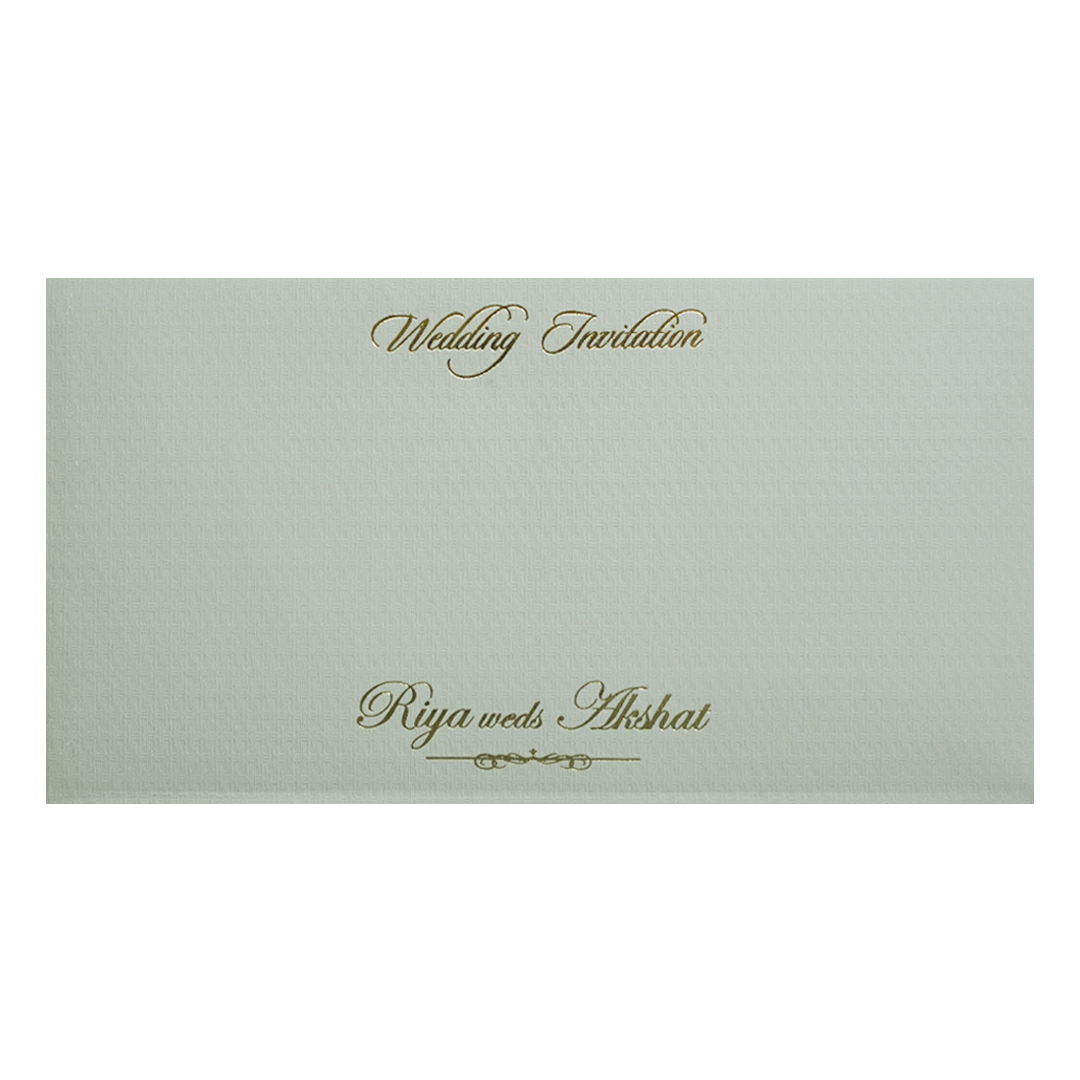 Grey Minimal Padded Classic Wedding Card - KMMWD1147