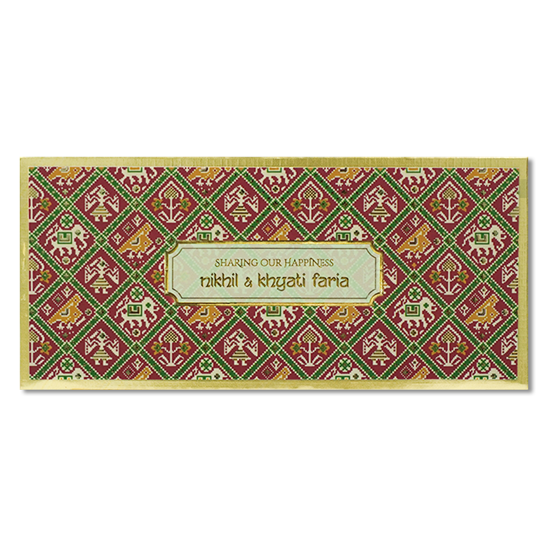 Gold Patola Design Money Envelope - KJTSMEG4
