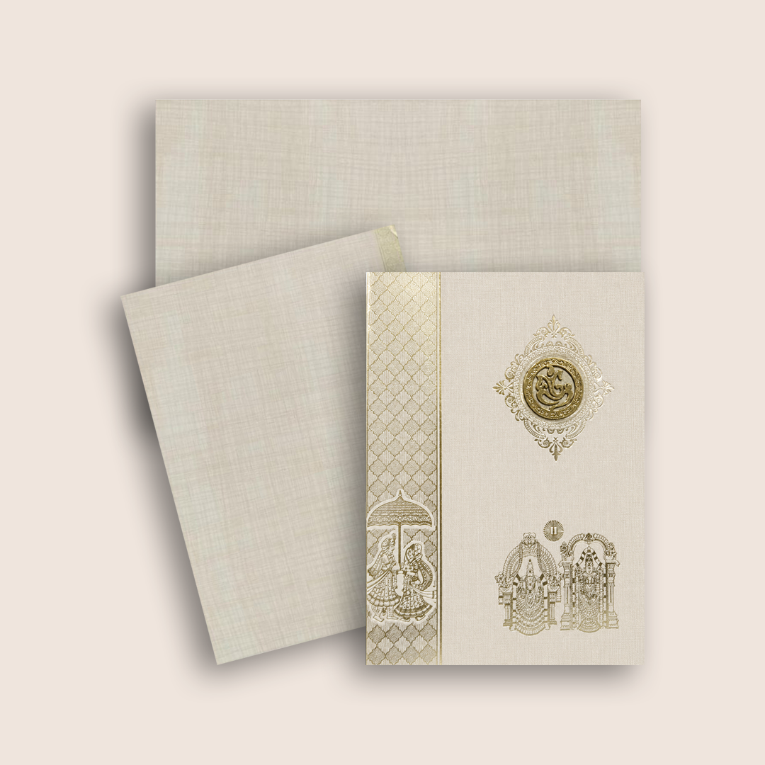 Sandal Balaji Padmavathi Wedding Card - KNK50240