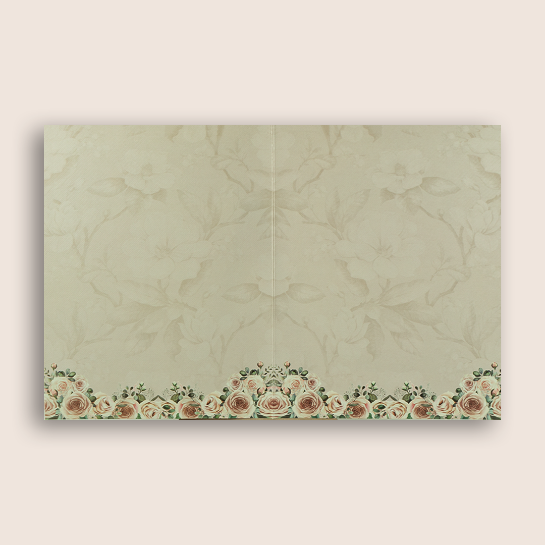 Cream Royal Peacock Invitation Card-KNKN6303