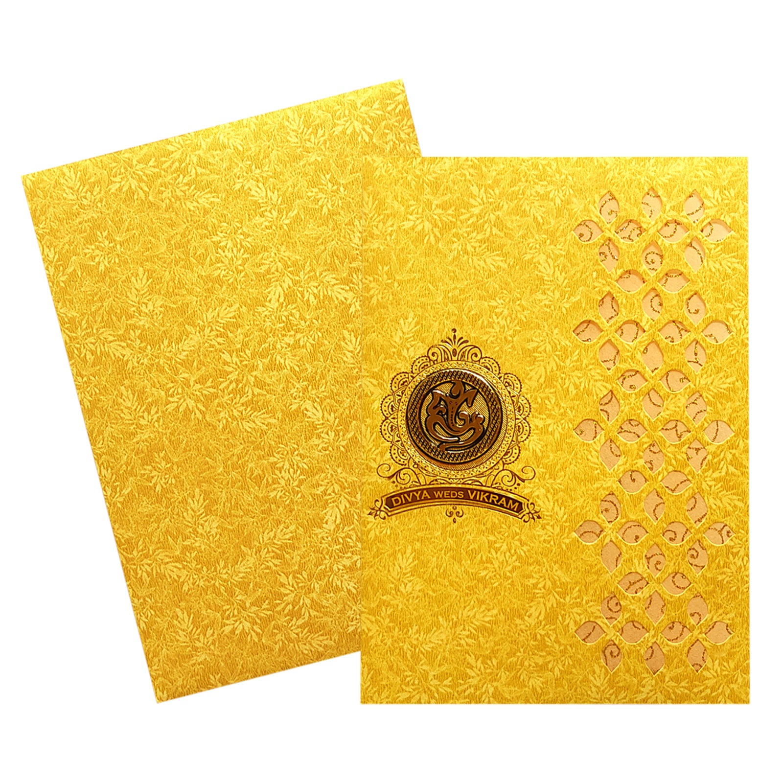 Gold Laser Cut Invitation Card-KNCM33GM