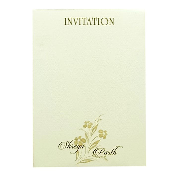 White Floral Single Invitation Card-King of Cards