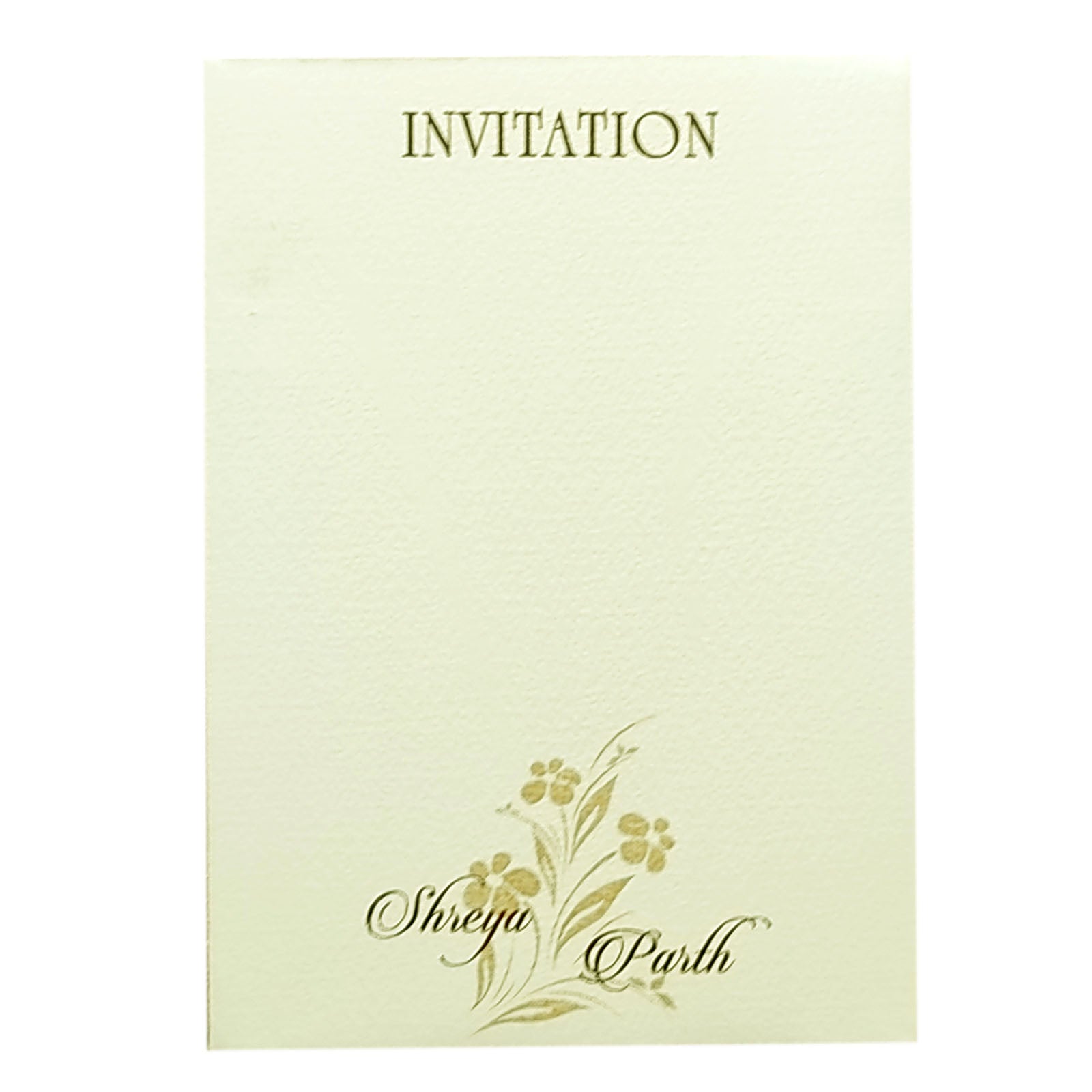 White Floral Single Invitation Card-King of Cards