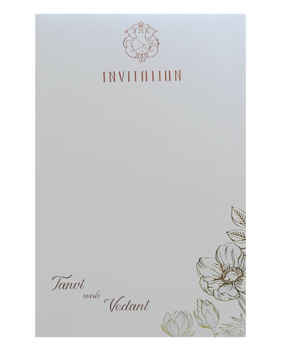 Light Beige Single Sheet Invitation Card-King of Cards