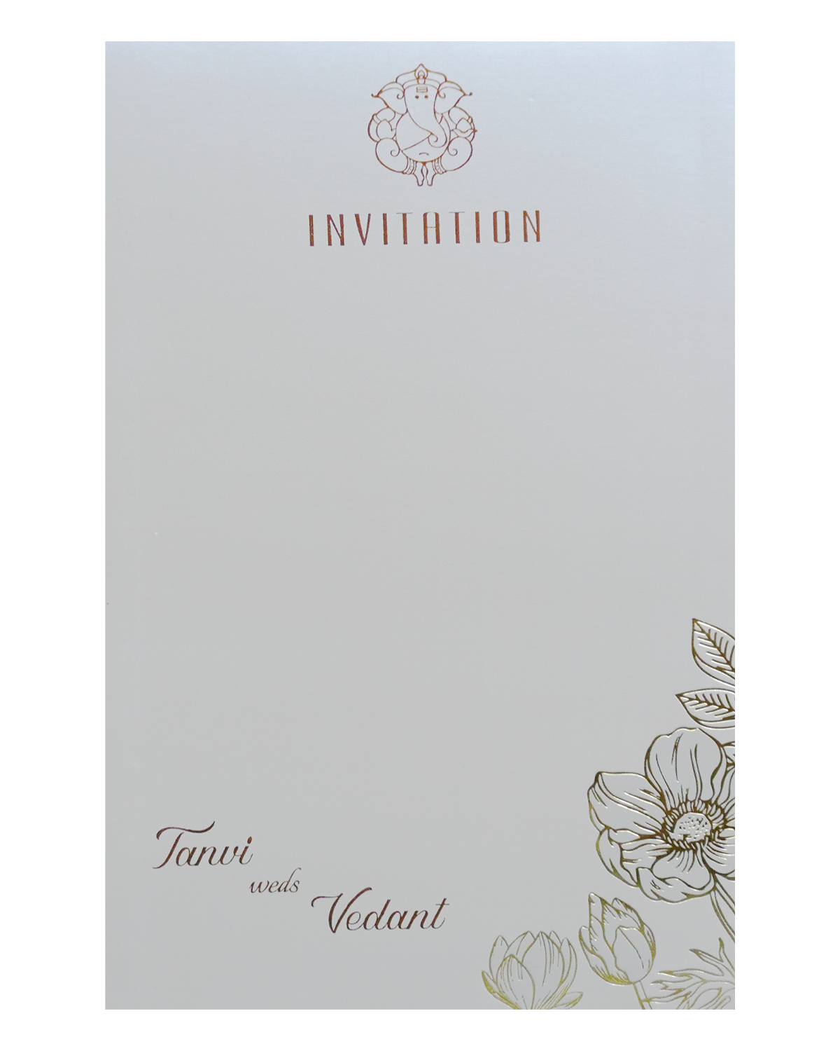 Light Beige Single Sheet Invitation Card-KRCS7311