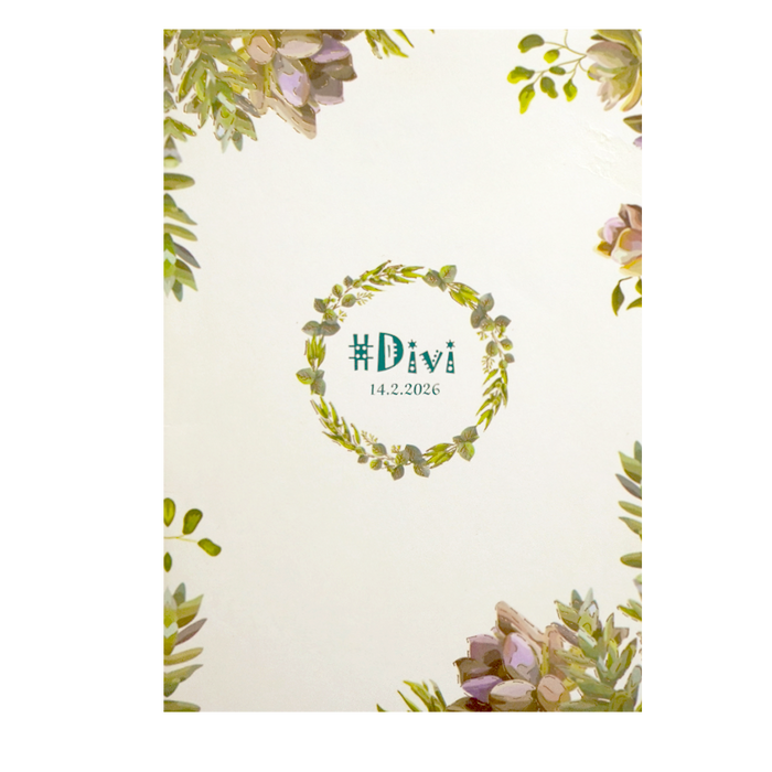 Classic Designer Pastel Floral Wedding Invitation Card-KNKC4044