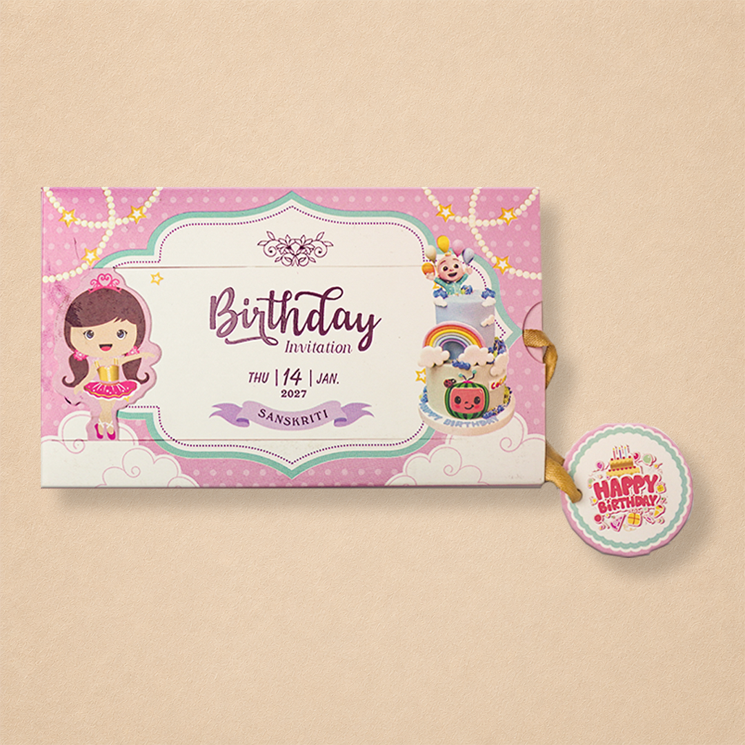 Pink Girl Birthday Card-KNKRL111