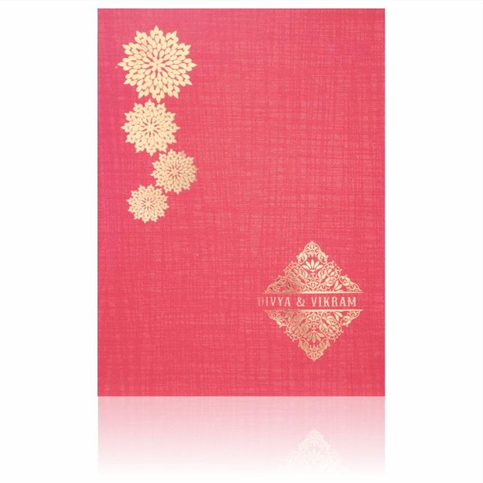 Red gold foiling flower invitation card-KNCP815R