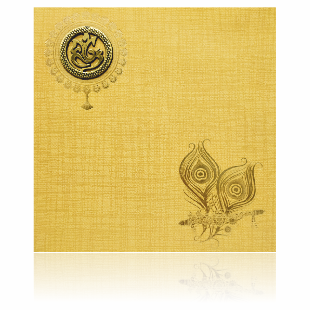 Brown Gold Metallic Peacock Design With Ganesha-KNK0834N